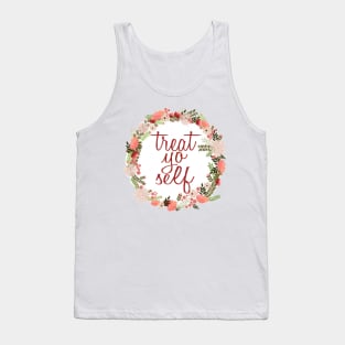 Treat Yo Self Floral Wreath Tank Top